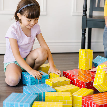 Melissa & Doug Bloques de construcción de cartón extra grueso, tamaño jumbo, 40 bloques en 3 tamaños – Bloques de ladrillo de imitación de cartón extra grueso, tamaño jumbo, para construir