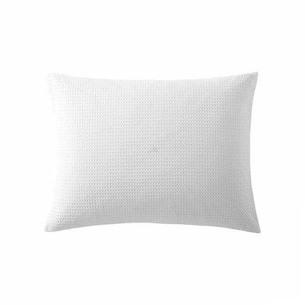 Vera Wang - Queen Duvet Cover Set, Luxury Cotton Bedding with Button Closure, Includes Matching Shams (Waffle Pique White, Queen)