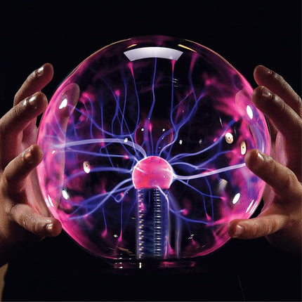 Discovery Kids 6" Plasma Globe Lamp with Interactive Electronic Touch and Sound Sensitive Lightning and Tesla Coil, USB or Battery Power, STEM Lava Lamp Style Light for Desk, Kids Room, and More