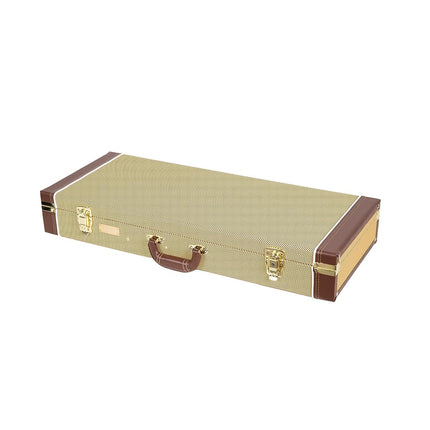 Crossrock Rectangular Wooden Case fits F-Style Mandolin-Vinyl Tweed (CRW620MFTW-R)