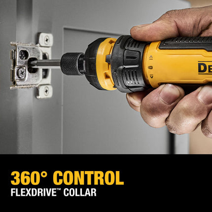 Destornillador inalámbrico DEWALT USB recargable con control FLEXDRIVE y juego de puntas de destornillador, destornillador eléctrico inalámbrico con luz LED (DWHT66719)