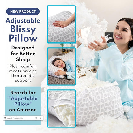 Funda de almohada de seda BLISSY 100% seda de morera pura 22 Momme 6A Fibras de alta calidad Funda de almohada de satén para cabello y piel Tallas Regular, Queen y King Funda de almohada de seda con cremallera oculta que absorbe la humedad, Blanco