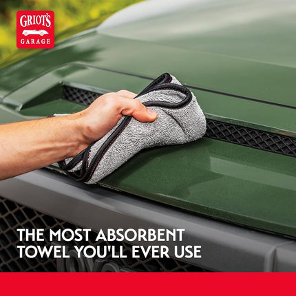 Griot's Garage PFM Terry Weave Microfiber Towel for Car Cleaning, Drying and Polishing, Vehicle Detailing, Scratch-Free, 16” x 16”, Set of 2, 55586