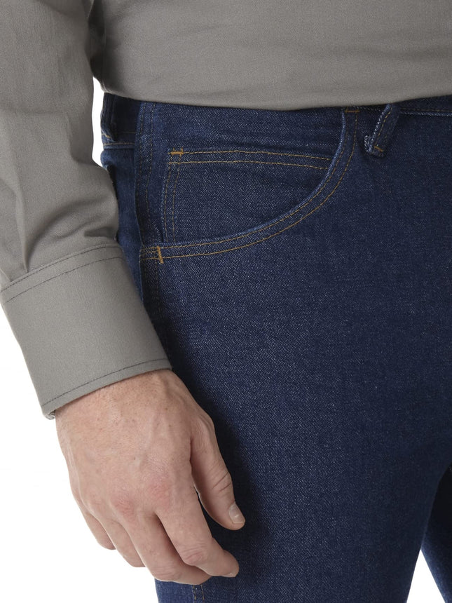 Wrangler Men's Slim Fit Flame Resistant Jean, Prewash, 40x34