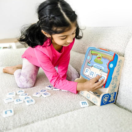 Melissa & Doug PAW Patrol Wooden See & Spell Pup Pad Game | Wooden Toy | Educational Play | Developmental Toy for Kids | 4 and Above | Gift for Boys or Girls