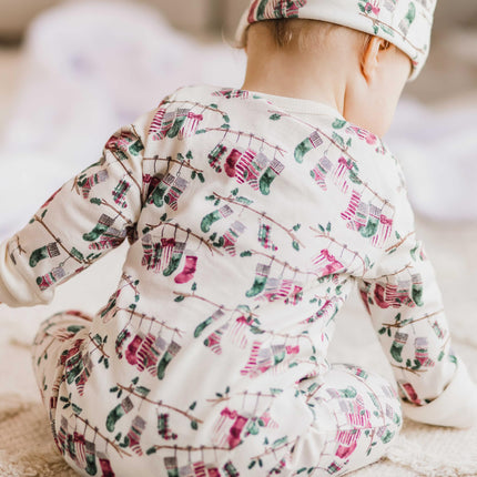 Burt's Bees Baby Baby Girl's Romper Jumpsuit, 100% Organic Cotton One-Piece Outfit Coverall, Our Stockings, 6-9 Months