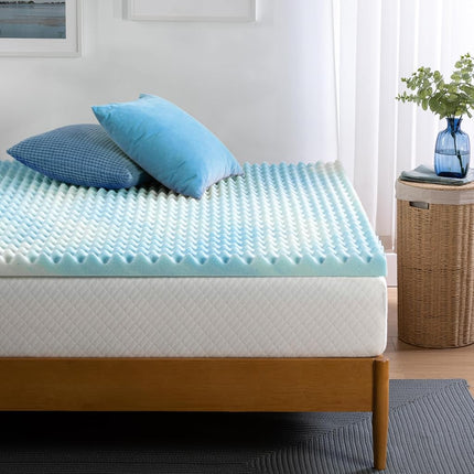 ZINUS 2 Inch Swirl Gel Cooling Memory Foam Mattress Topper, Smaller, More Convenient WonderBox Packaging, Cooling, Airflow Design, CertiPUR-US Certified, Twin