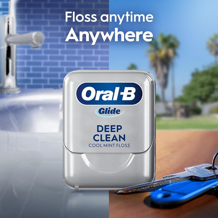 Oral-B Glide Pro-Health Dental Floss, Deep Clean Cool Mint Flavor, 40 M, 3 Count