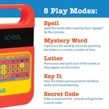 Playmonster Speak & Spell Electronic Game - Educational Toy Learning Toy Spelling Games Spelling Games 80s Retro Hand Games Autism Activity for