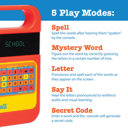 Playmonster Speak & Spell Electronic Game - Educational Toy Learning Toy Spelling Games Spelling Games 80s Retro Hand Games Autism Activity for