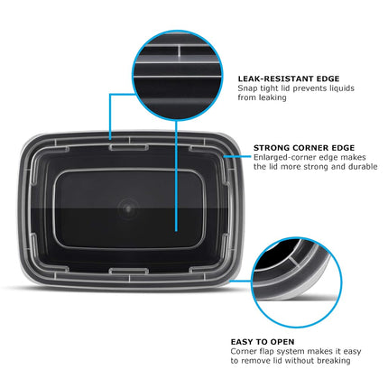 Freshware Meal Prep Containers [45 Pack] 1 Compartment Food Storage Containers with Lids, Bento Box, Stackable, Microwave/Dishwasher Safe (32 oz)