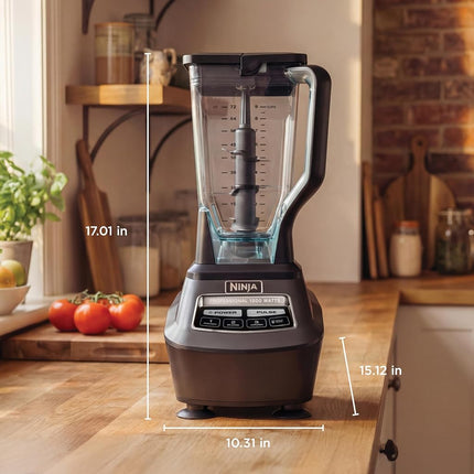 Ninja Kitchen System | All-in-One Food Processor & Blender for Smoothies | Includes Pitcher, (2) 16 oz. to-Go Cups & 8-Cup Bowl | Makes Salsa, Dough, Shakes, & Frozen Drinks | 1500W | Black | BL770