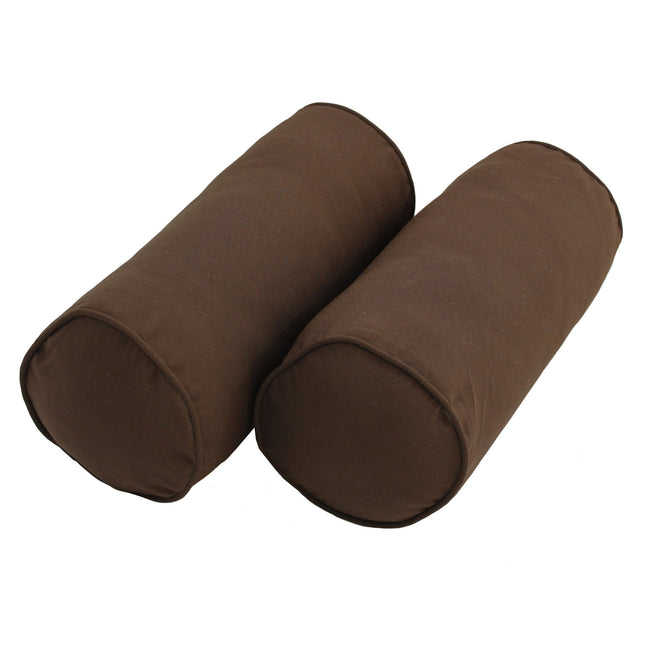 Blazing Needles Corded Twill Bolster Pillows (Set 