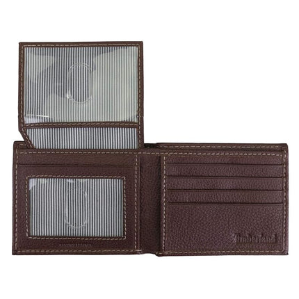 Timberland Men's Leather With Attached Flip Pocket Travel Accessory Bi Fold Wallet, Brown (Sportz), One Size UK