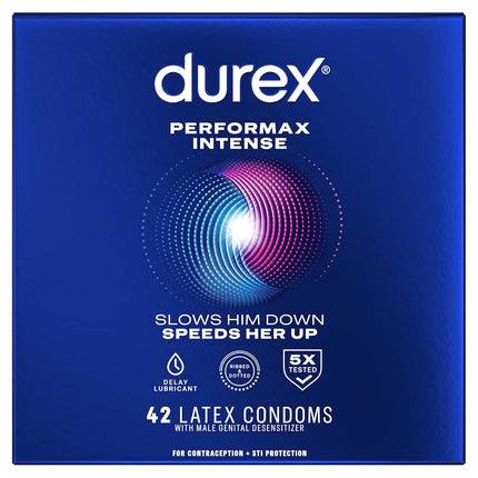 Durex Performax Intense Condoms, Ultra Fine, Ribbe