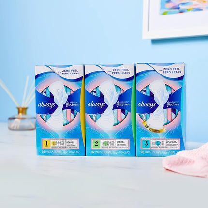 Always Infinity Pads With Wings, Super Absorbency , 32 count , Pack of 2