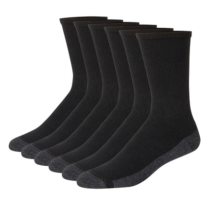 Hanes mens Max Cushion Crew, Black, 12 6 US