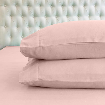 Elegant Comfort Soft 4-Piece 100% Turkish Cotton Flannel Sheet Set - Premium Quality, Deep Pocket Fitted Sheet, Ultra Soft, Cozy Warm Flannel Sheets - King, Dusty Rose