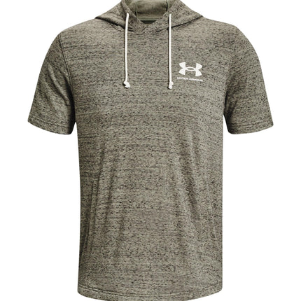 Under Armour Men's Rival Terry Short-Sleeve Hoodie, (504) Grove Green / / Onyx White, Small