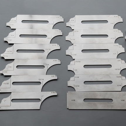 RIVERWELD 12 Piece Fillet Weld Set 1/32" increments to 1/2", 1/16" increments to 1" Inch RL Gauge Welding Inspection Test Ulnar
