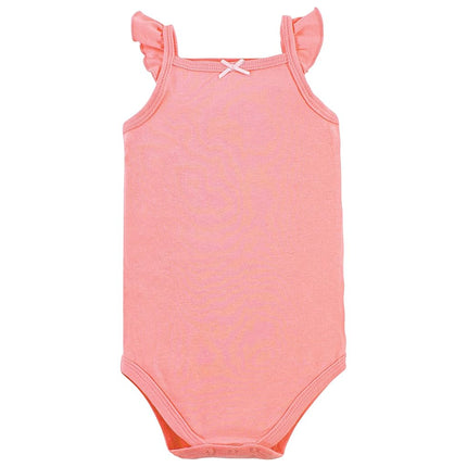 Hudson Baby Unisex Baby Cotton Sleeveless Bodysuits, Coral Mint Mermaid, 3-6 Months
