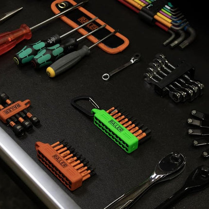 Railer 20pc Screwdriver Bit Set - Premium S2 Steel 2" Phillips, Robertson Square, Torx & Flat Head Impact Driver Bit Set With A Storage Bit Holder & Carabiner