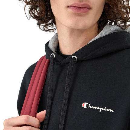 Champion Men's Powerblend Fleece Comfortable Hoodie Sweatshirt, Black Small Script, S