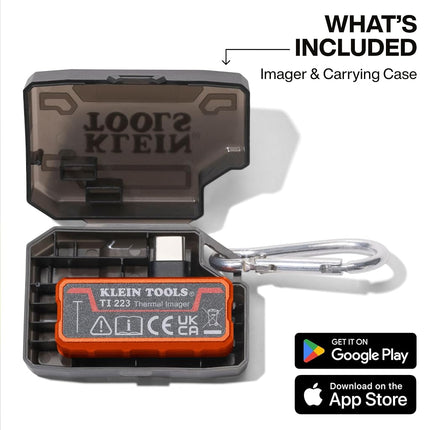 Klein Tools TI223 Mobile Thermal Imaging Camera Thermal Imaging Camera for iOS Android 19,200 Pixels, Wide Temperature Range from -4 to 752 Degrees Fahrenheit, Professional Infrared Camera