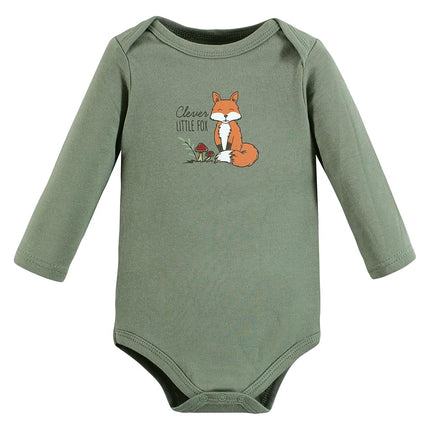 Hudson Baby mamelucos de algodón de manga larga unisex para bebé, Zorro del bosque, 6-9 meses