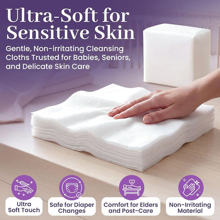 Lingettes sèches jetables ProHeal, paquet de 100 – Chiffons nettoyants ultra-doux non humidifiés pour adultes, incontinence, soins de bébé, démaquillage – 24,1 cm x 34,3 cm – Qualité hospitalière, durables