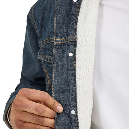 Wrangler Mens 74256rt Denim-jackets, Denim/Rustic Sherpa, M UK