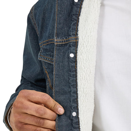 Wrangler Mens 74256rt Denim-jackets, Denim/Rustic Sherpa, M UK