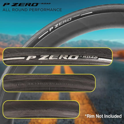Pirelli P-Zero Folding Road Bike Tyre, Clincher, 700 x 24c, Black
