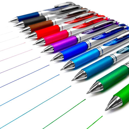 Pentel EnerGel XM BL77 - Retractable Liquid Gel Ink Pen - 0.7mm - 54% Recycled - Blue - Box of 12