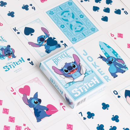 Bicycle Disney Stitch Playing Cards - 1 Deck, Air Cushion Finish, Professional, Superb Handling & Durability, Great Gift For Card Collectors, Blue, Medium