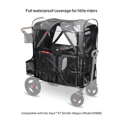 Radio Flyer Voya Stroller Wagon Accessory, Rain Cover with Bag, Stroller Rain Cover for 2 Seater High Sides Wagon
