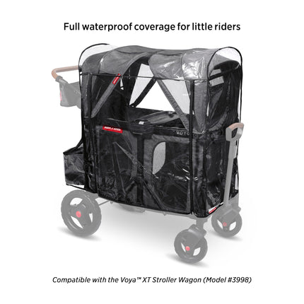Radio Flyer Voya Stroller Wagon Accessory, Rain Cover with Bag, Stroller Rain Cover for 2 Seater High Sides Wagon
