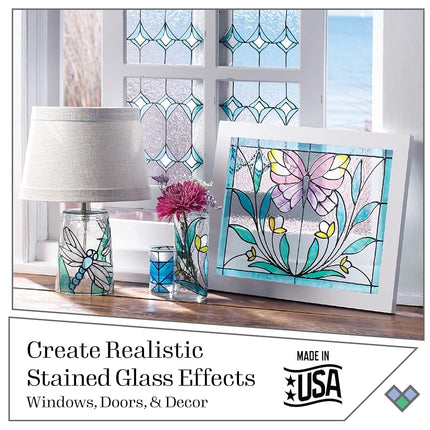 Gallery Glass Stained Glass Paint, Crystal Clear 8 fl oz Perfect For DIY Arts And Crafts Projects, 19699