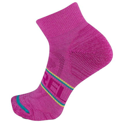 Merrell Men's and Women's Zoned Cushioned Wool Hiking Ankle Socks-1 Pair Pack-Breathable Arch Support, Pink, Small-Medium