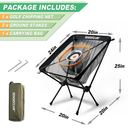 Foldable Chipping Net with Mat & Balls, Indoor Golf Practice Chipping Target, Backyard Golf Game & Gifts