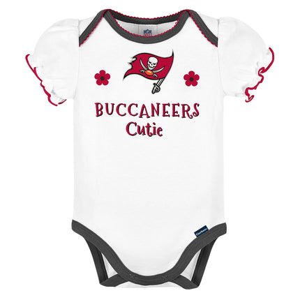 Body de una pieza de manga corta estándar de 3 unidades para bebé niña de la NFL Gerber, color de equipo, 18 meses