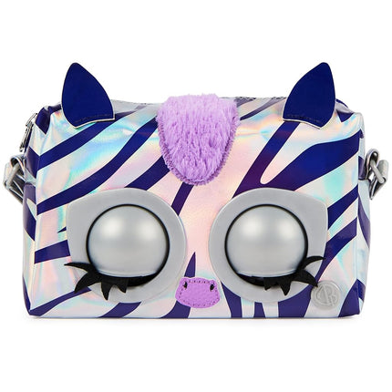 Purse Pets, Metallic Mood Rebel Stripez, Interactive Pet Toy and Crossbody Shoulder Bag with over 30 Sounds and Reactions, Kids Toys