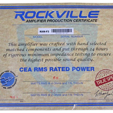 Rockville Rxm-f3 1600 vatios pico/800 W RMS amplificador marino/para barco de 4 canales nuevo