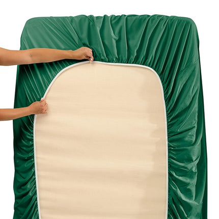 Hearth & Harbor Twin Size Sheets - 3 Piece Bed Sheet Set, Hotel Luxury Double Brushed Bed Sheets - Extra Soft Bedding Sheets & Pillowcases, Twin, Hunter Green