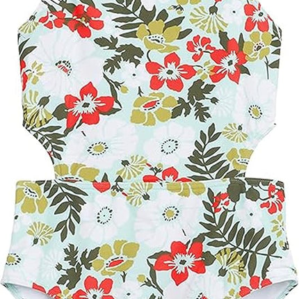 Maillot de bain 1 pièce Kanu Surf pour filles, modèle Beach Sport Cut-Out, coloris Spring Bouquet Ice Green, taille 14