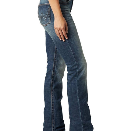 Wrangler Women's Willow Mid Rise Performance Waist Boot Cut Ultimate Riding Jean, Rebecca, 11-34