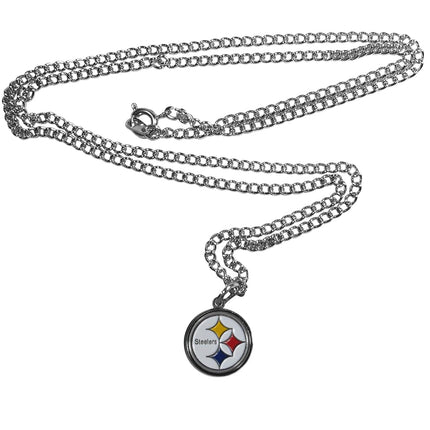 Siskiyou Sports NFL Pittsburgh Steelers Women's NFL Chain Necklace with Small Pendant, 20", Silver