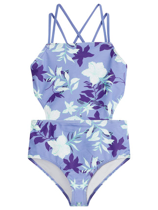 Kanu Surf Girls' Beach Sport Cut-Out One Piece Swi