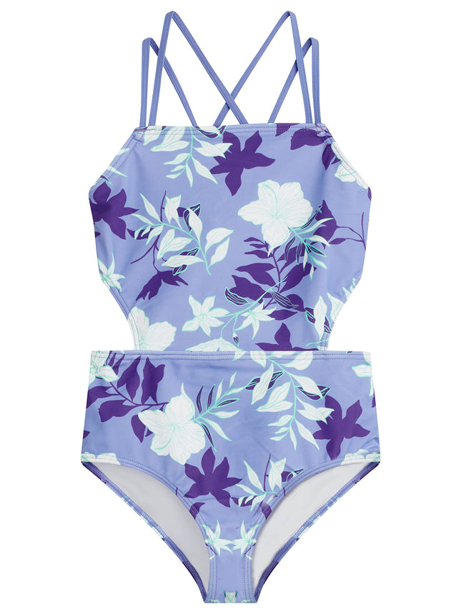 Kanu Surf Girls' Beach Sport Cut-Out One Piece Swi