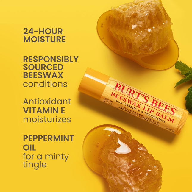 Burt's Bees - Bálsamo labial hidratante de fresa - 4.25 g.
